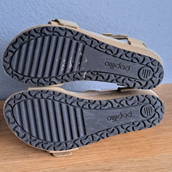 Papillio Birkenstock Soley Wedge Sandals EU 39 US 8 8.5 Narrow Tan Nubuck - Picture 8 of 9